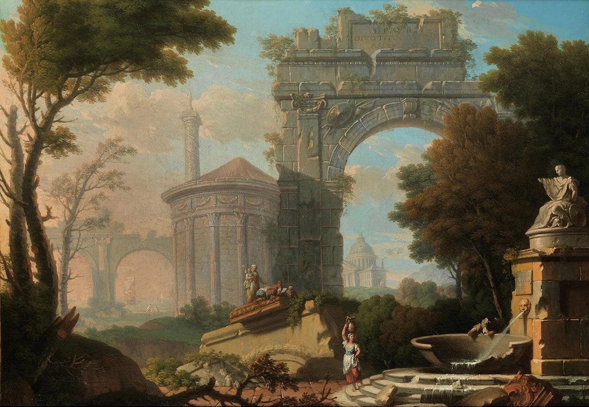 Capriccio architettonico con l'arco di Tito